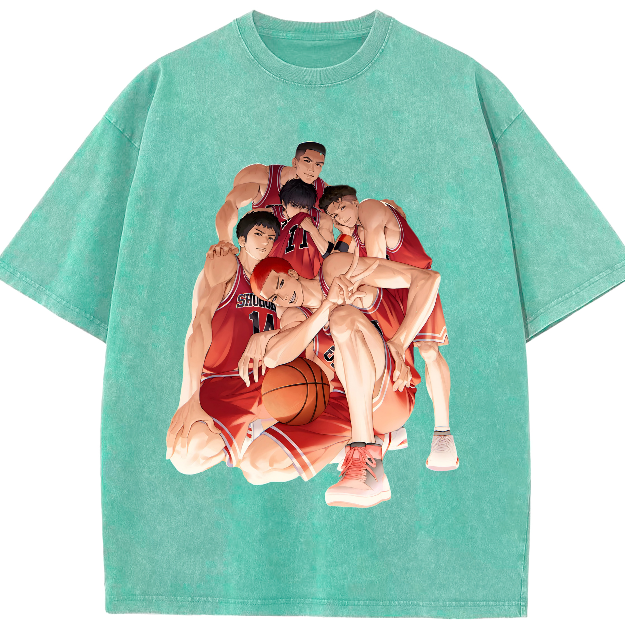 （画像用） SLAM DUNK／スラムダンク 綿100% ヴィンテージ風 半袖Tシャツ（フロントプリント）
